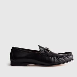 Quince Calfskin Leather Horsebit Loafer - black